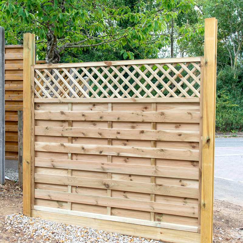 Horizontal Lattice Top Fence Panel 1.2m 1.8m 1020